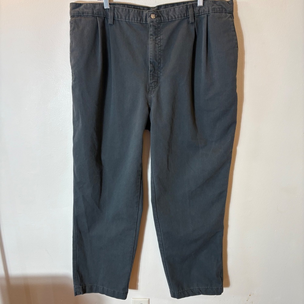 Carhartt Mens Pleated Canvas Work Trousers Dark‎ Gray Olive 42x30